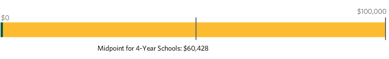 Sliding chart showing USF media salary of $91,483 compared to median salary of $60,428