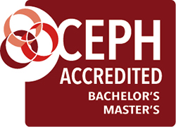 CEPH Accredited Bachelor's Master's logo in red