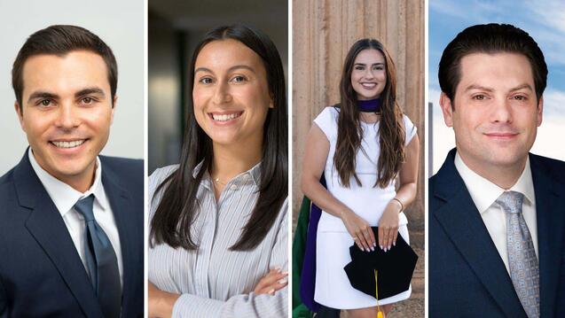 Collage of four students