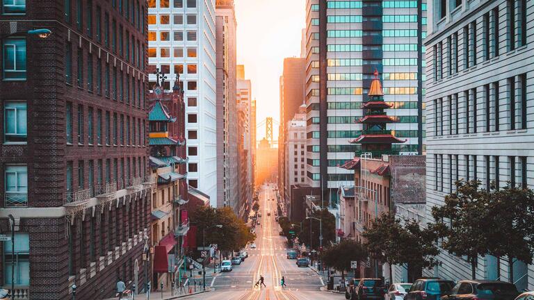 Downtown San Francisco street and office buildings