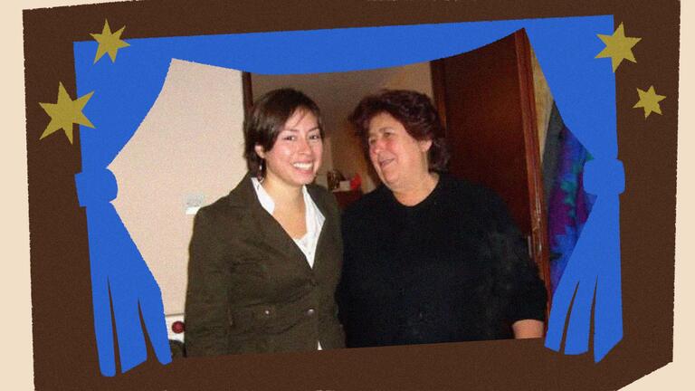 Valarie with a women while in the peacecorps