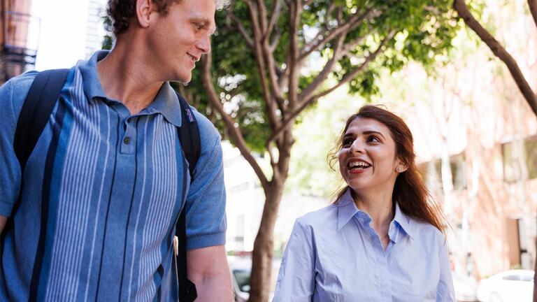 Two students talking
