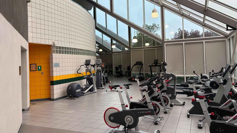 Stationary bikes in Lower Cardio Alley