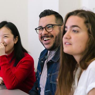 Three students in class