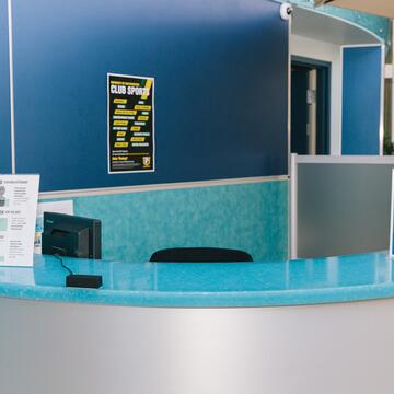 Front desk at Koret