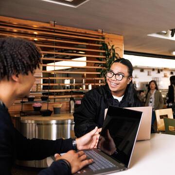Students working on computer.