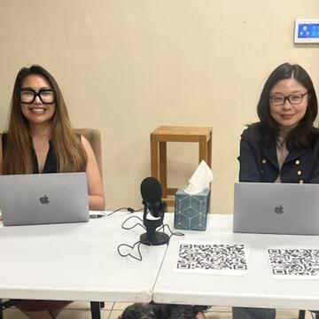 Cristina Collins MA '25 and Jing Rong MA '25 