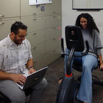 Professor Alex Ochoa and Isabelle Leone