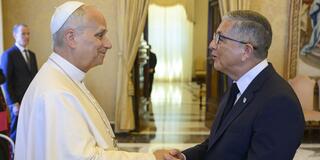 Pope Leo XIV and President Aceves