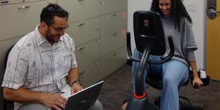 Professor Alex Ochoa and Isabelle Leone
